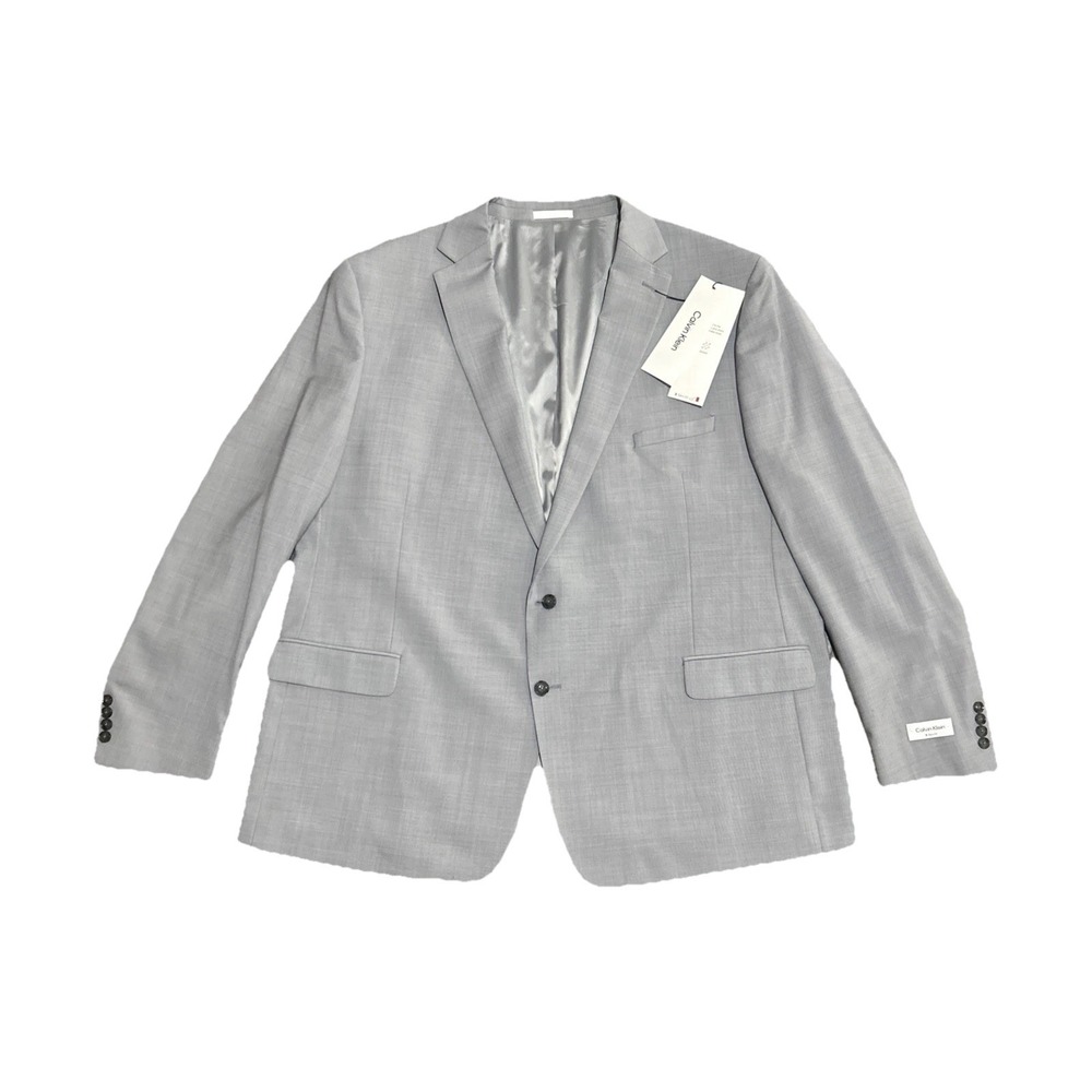 Calvin Klein X Slim Fit Wool Blend Blazer Light Gray Big & Tall Mens 58 Long NWT